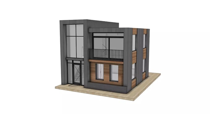 craft professional architectural 3d presentation models, minimalist house scale