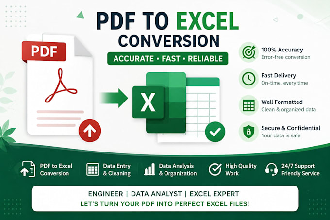 professionally convert your PDF files into editable excel