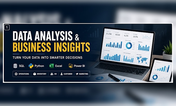 analyze HR, operations, inventory, marketing data using sql, python, power bi