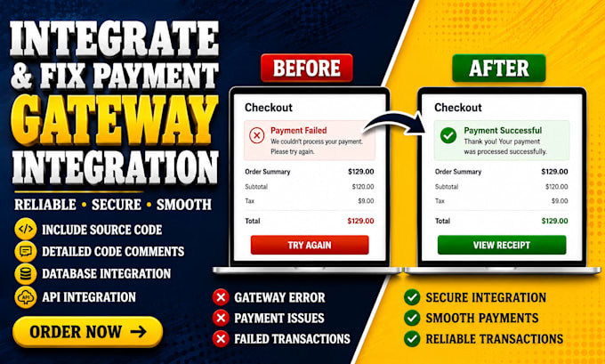 integrate payment gateway issues and fix payment gateway