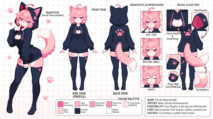 create a custom furry reference sheet for your fursona