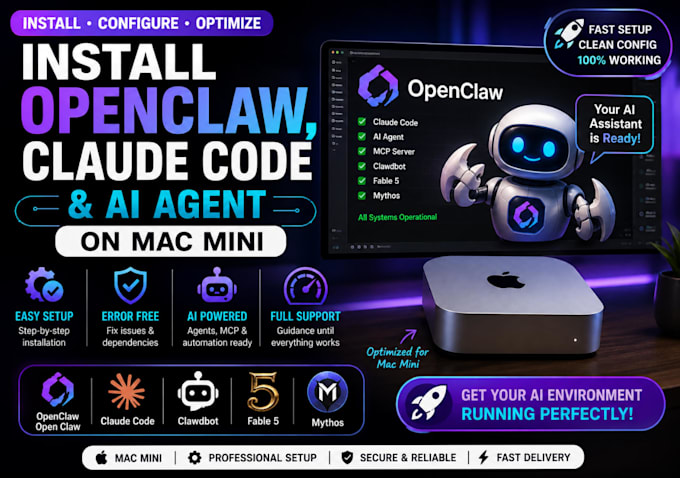 install openclaw claude code ai agent open claw fable 5 mythos clawdbot mac mini