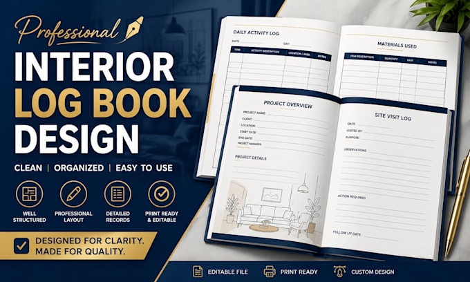 create a custom interior design project log book