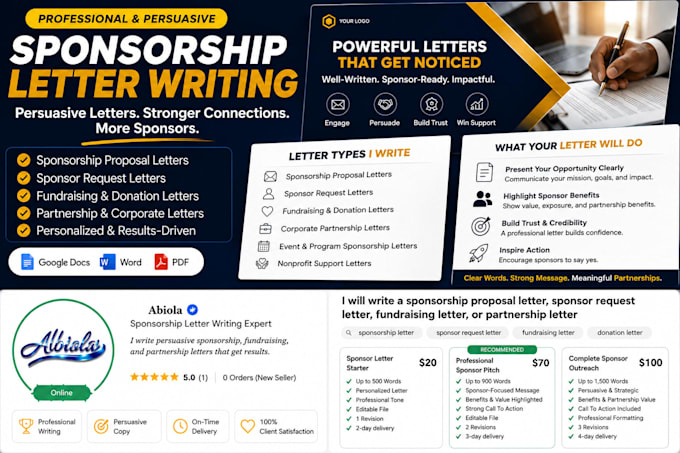 write sponsorship proposal letter, sponsor request letter