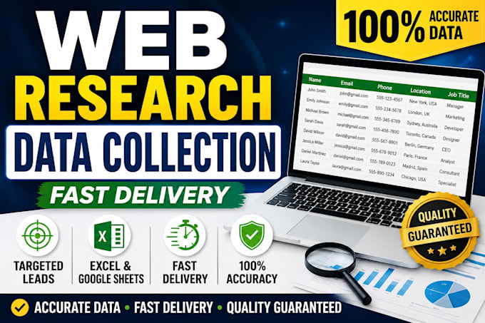 do web research, data collection and data entry