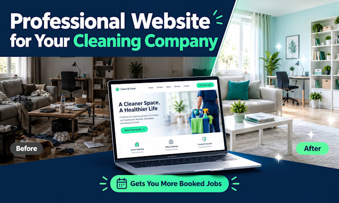 create a professional website for your cleaning company