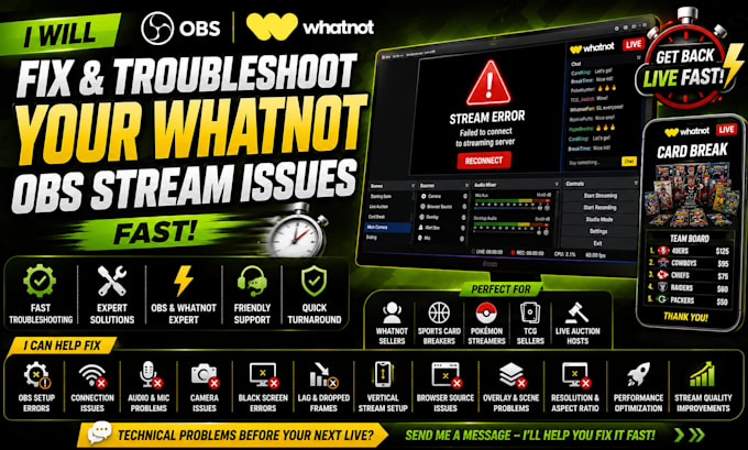 fix and troubleshoot your whatnot obs stream issues fast