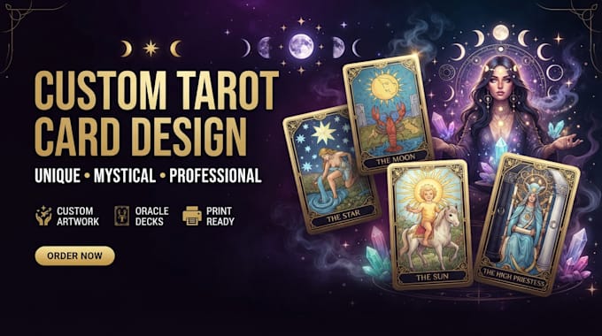 design a complete tarot deck with custom artwork