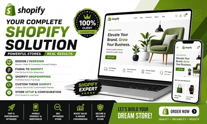 design and develop a professional shopify store