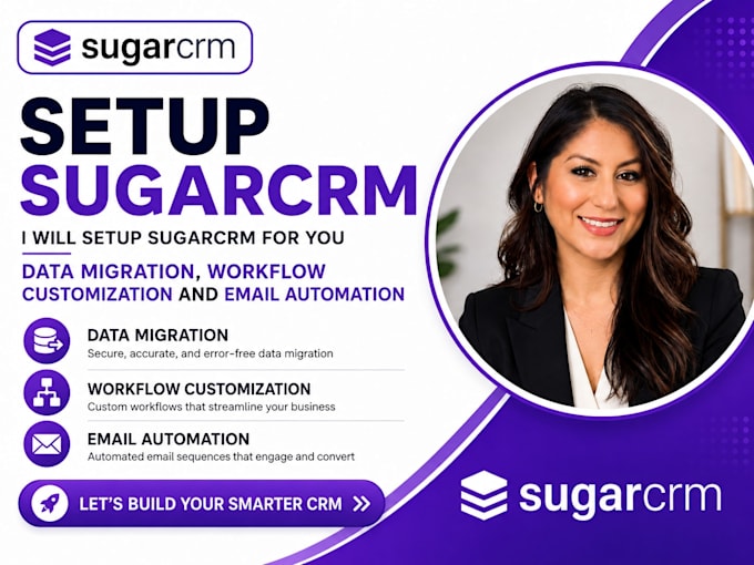 setup sugar crm data migration workflow customization and email automation
