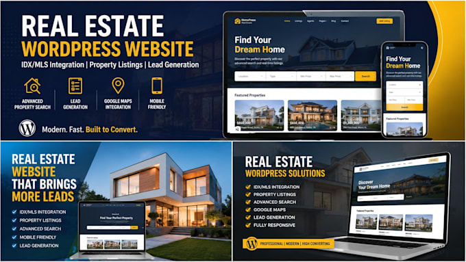build real estate wordpress website with idx mls, property listing website