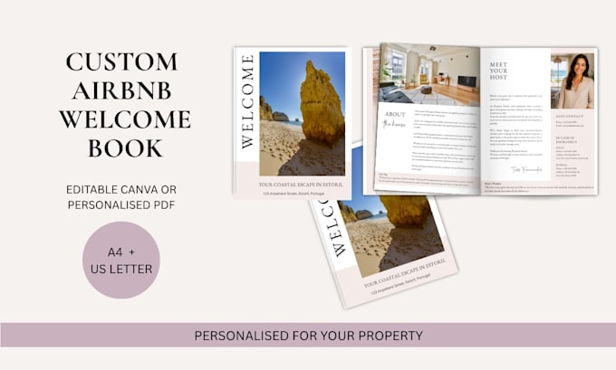 design a custom airbnb welcome book and guest guide