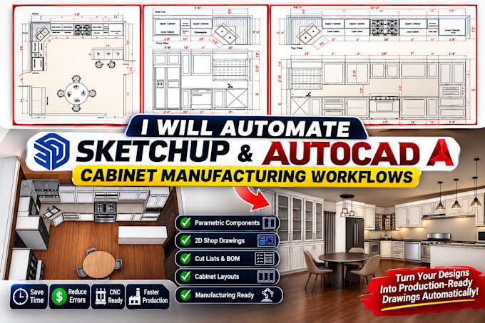 automate sketchup and autocad cabinet manufacturing workflows