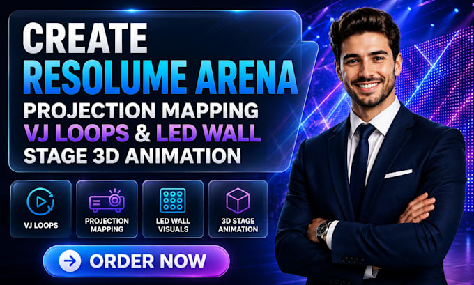 create resolume arena projection mapping vj loops led wall stage 3d animation