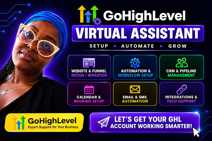 gohighlevel virtual assistant for ghl setup, automation, funnel