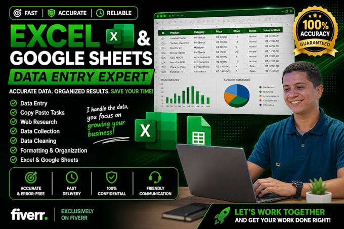 do excel data entry and spreadsheet formatting
