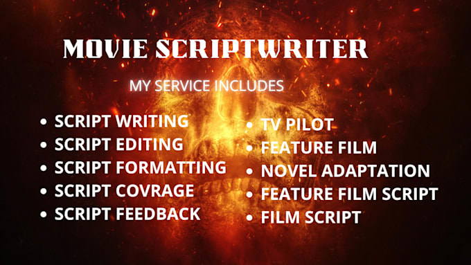 write, edit, format screenplay stageplay or rewrite your screenplay or script