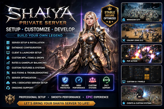 setup, customize and develop your shaiya private server