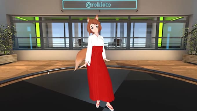 create vtuber rigging, vrchat avatar, 2d vtuber avatar and fox girl character