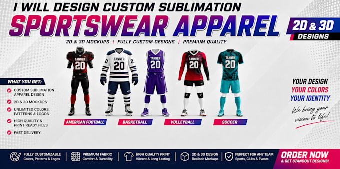 design custom sportswear collection for your team