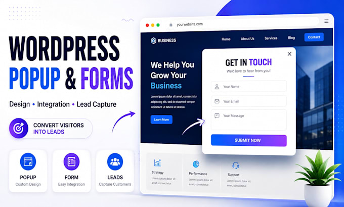 create wordpress popups and integrate contact forms