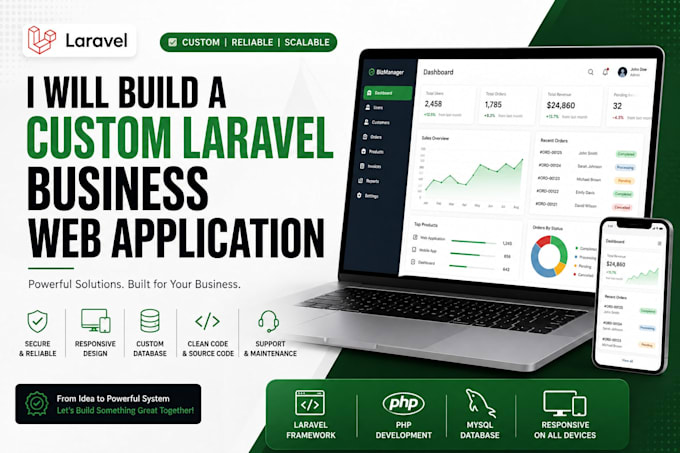 build a custom laravel business web application