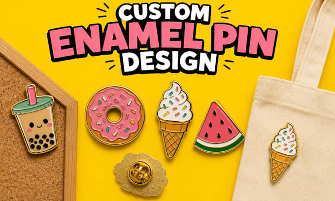design custom enamel pin and enamel pin vector artwork and sticker design