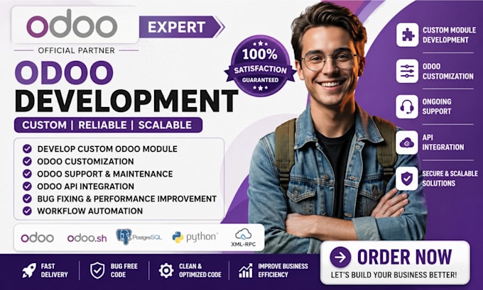 develop custom odoo module,odoo customization, odoo support,odoo api integration