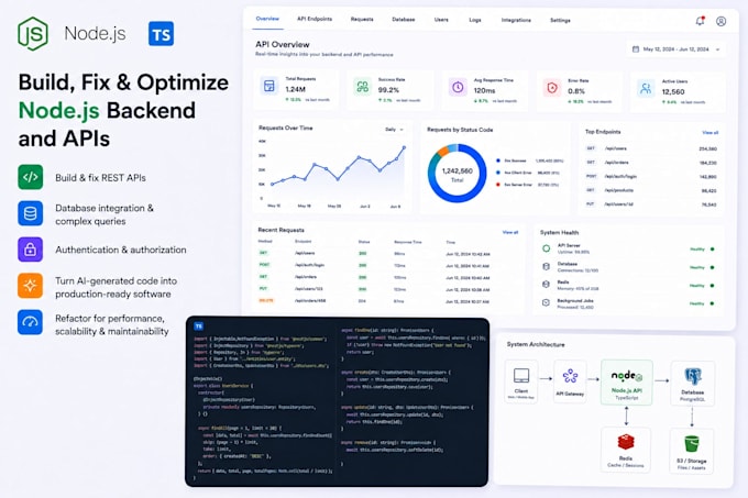 fix bugs or add features to your node application or  API