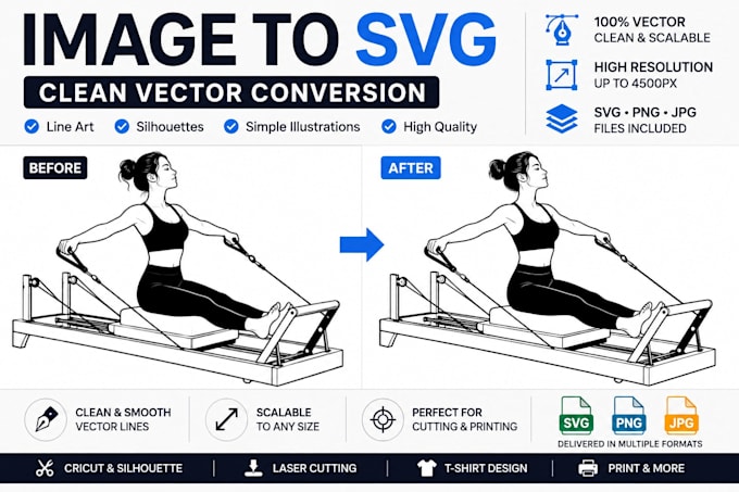 convert line art and silhouettes to clean svg