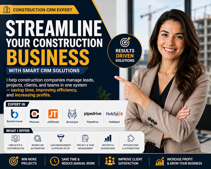 do construction CRM buildertrend procore jobtread acculynx pipedrive hubspot