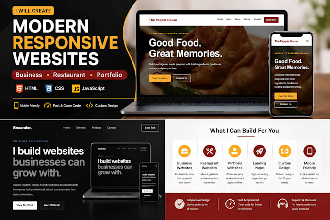 build a modern responsive website for your business
