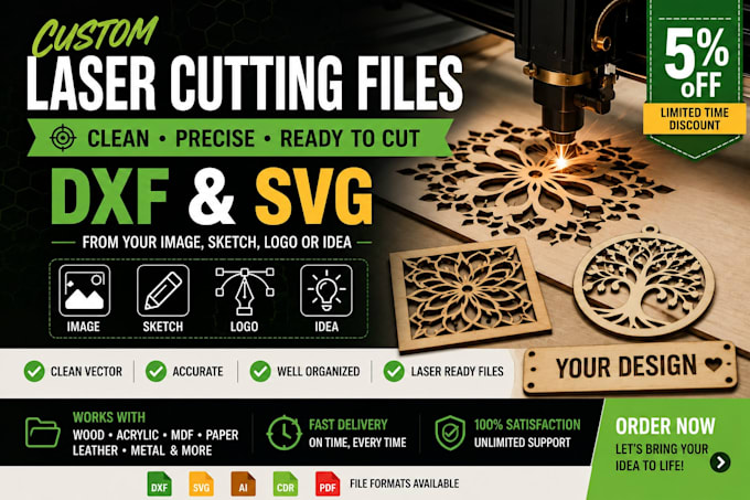 create custom laser cutting files in dxf and svg