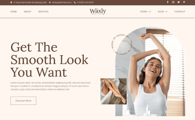 design squarespace waxing studio website piercing studio nail technician website