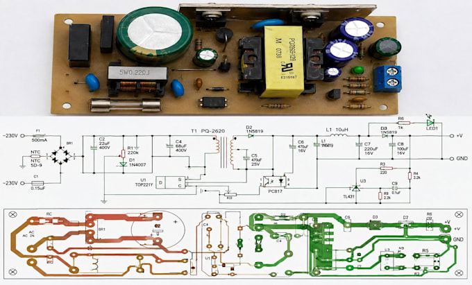 design smps ac dc power supply and switching power pcb