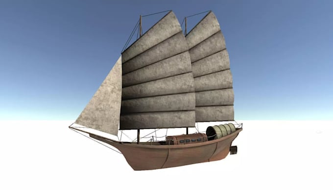 sketch, texture, model, animate 3d low poly ship with blender, video game assets