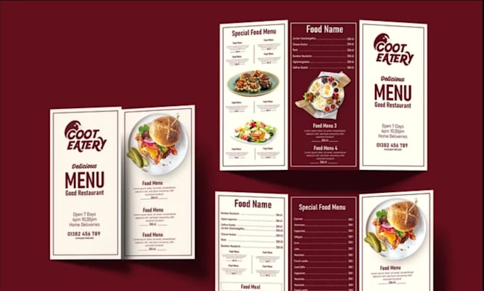 design canva editable restaurant menu with qr code food menu template
