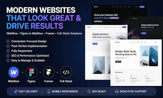design webflow website figma to webflow framer landing page full stack developer