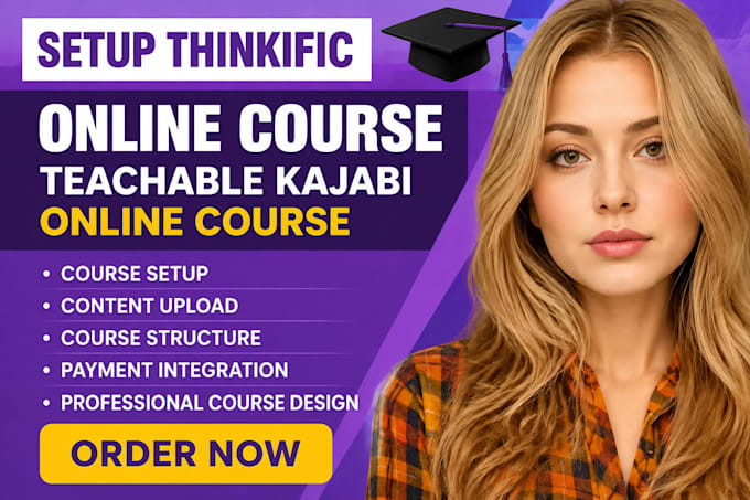 setup thinkific online course teachable kajabi online course