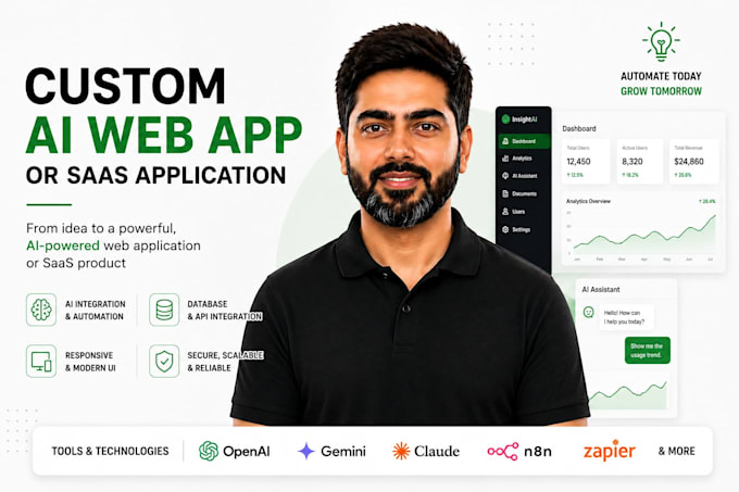 build a custom ai web app or saas application