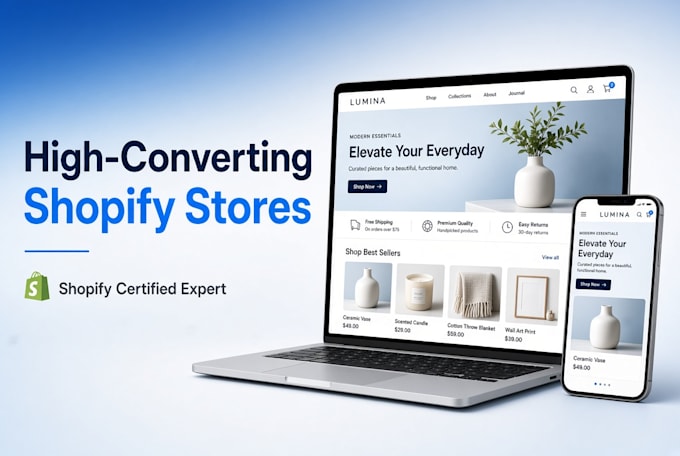 design and develop a high converting shopify store or drop shipping store