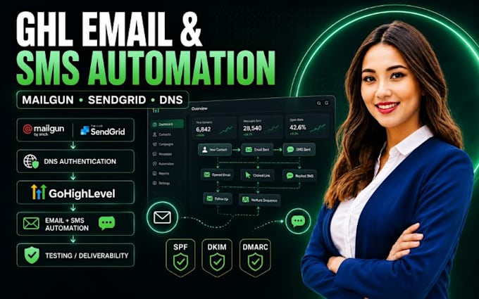 setup gohighlevel email marketing SMS automation mailgun sendgrid