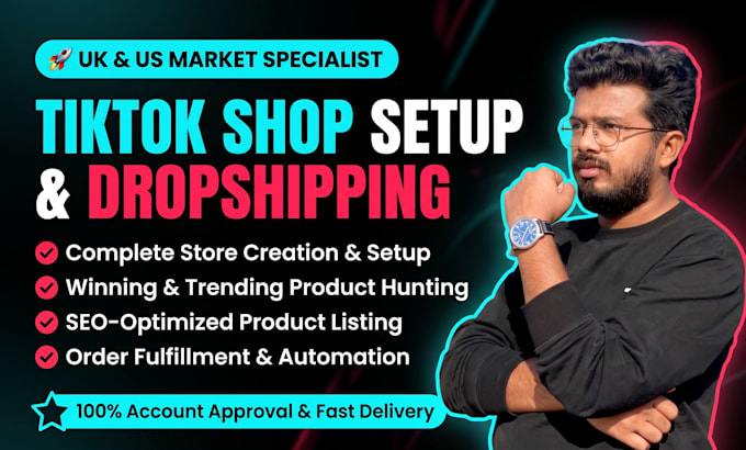 do tiktok shop setup dropshipping store and product listing