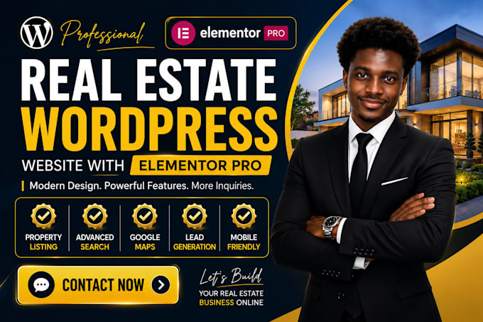 build professional real estate wordpress property listing website, elementor pro