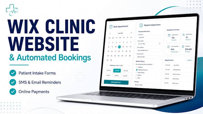 set up wix bookings and automated patient intake forms