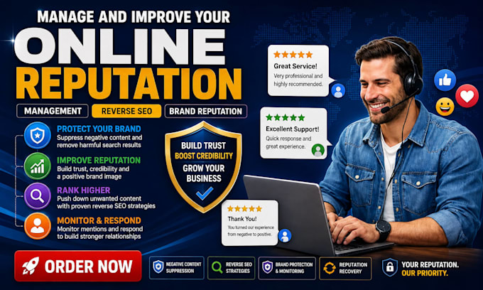 manage, improve your online reputation management reverse SEO brand reputation