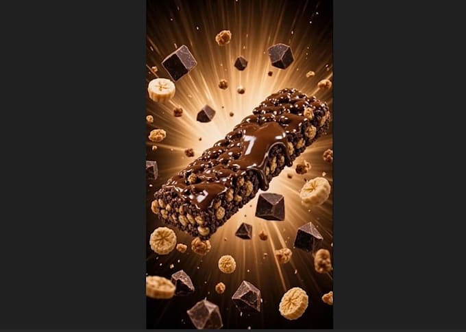 create realistic cgi food animation, chocolate bar, 3d chocolate animation