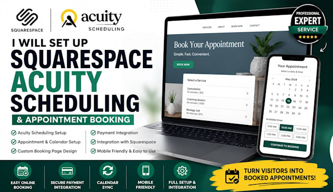 set up squarespace acuity scheduling and appointment booking