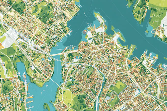 design high quality vector map of any area