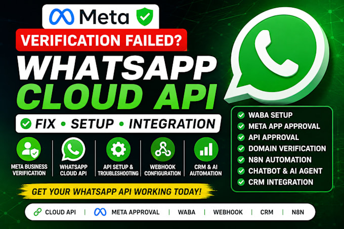 fix meta business verification and whatsapp cloud API setup